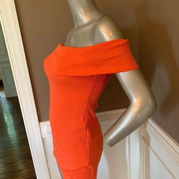 SOLD OUT NWT FASHION NOVA Mini Orange Dress L - Picture 5 of 7